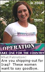 And, you think you are patriotic. The Mission Statement for this group of patriotic women: To discreetly provide US troops shipping out overseas with the most sensually pleasing departure possible. 